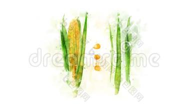 阿尔法通道上玉米的动画图案
